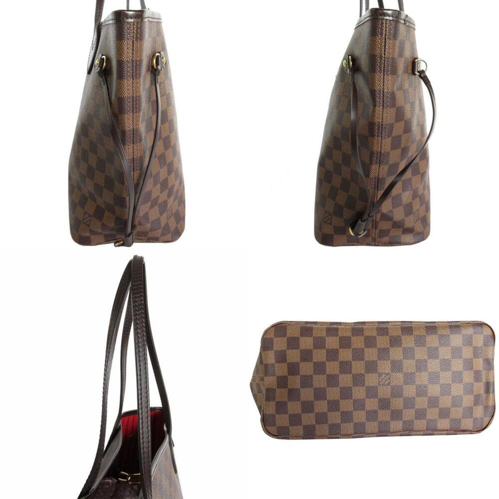 LOUIS VUITTON Brown Damier Leather Neverfull MM Tote Bag - Picture 3 of 5